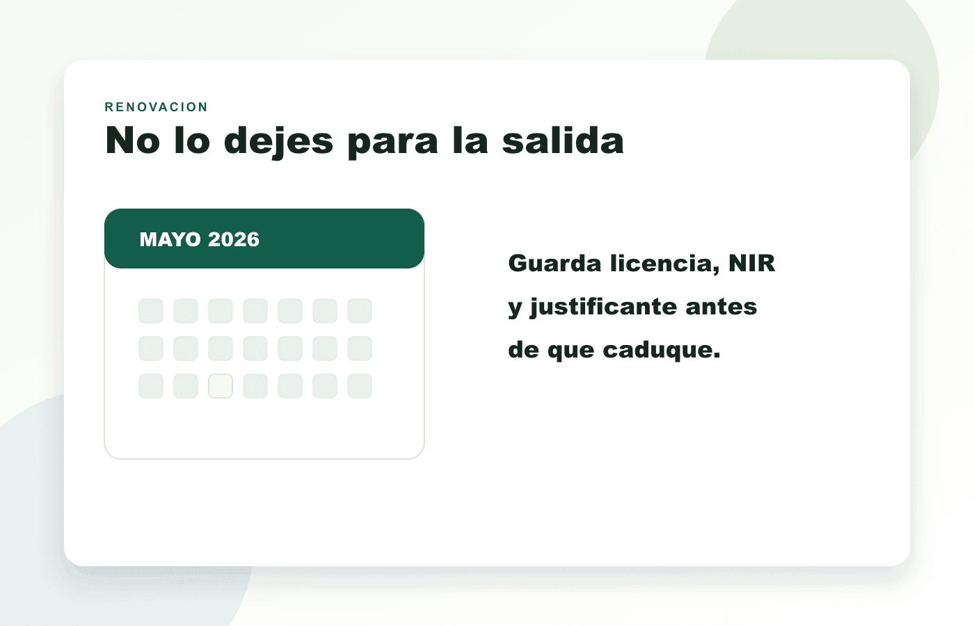 Ilustración de calendario para renovar la licencia de pesca con margen